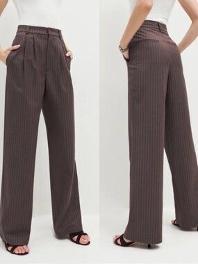 NWT Reformation Mason Pant in Chocolate Stripe